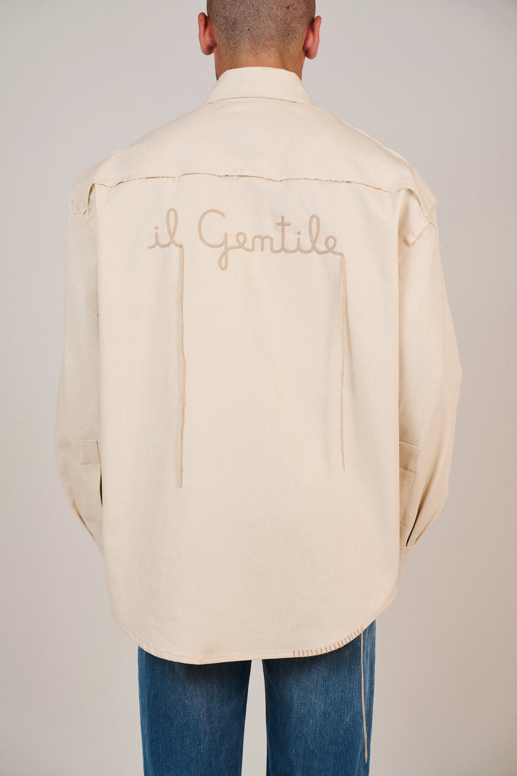Camicia in Denim Ecru — Federico Cina VILLANI