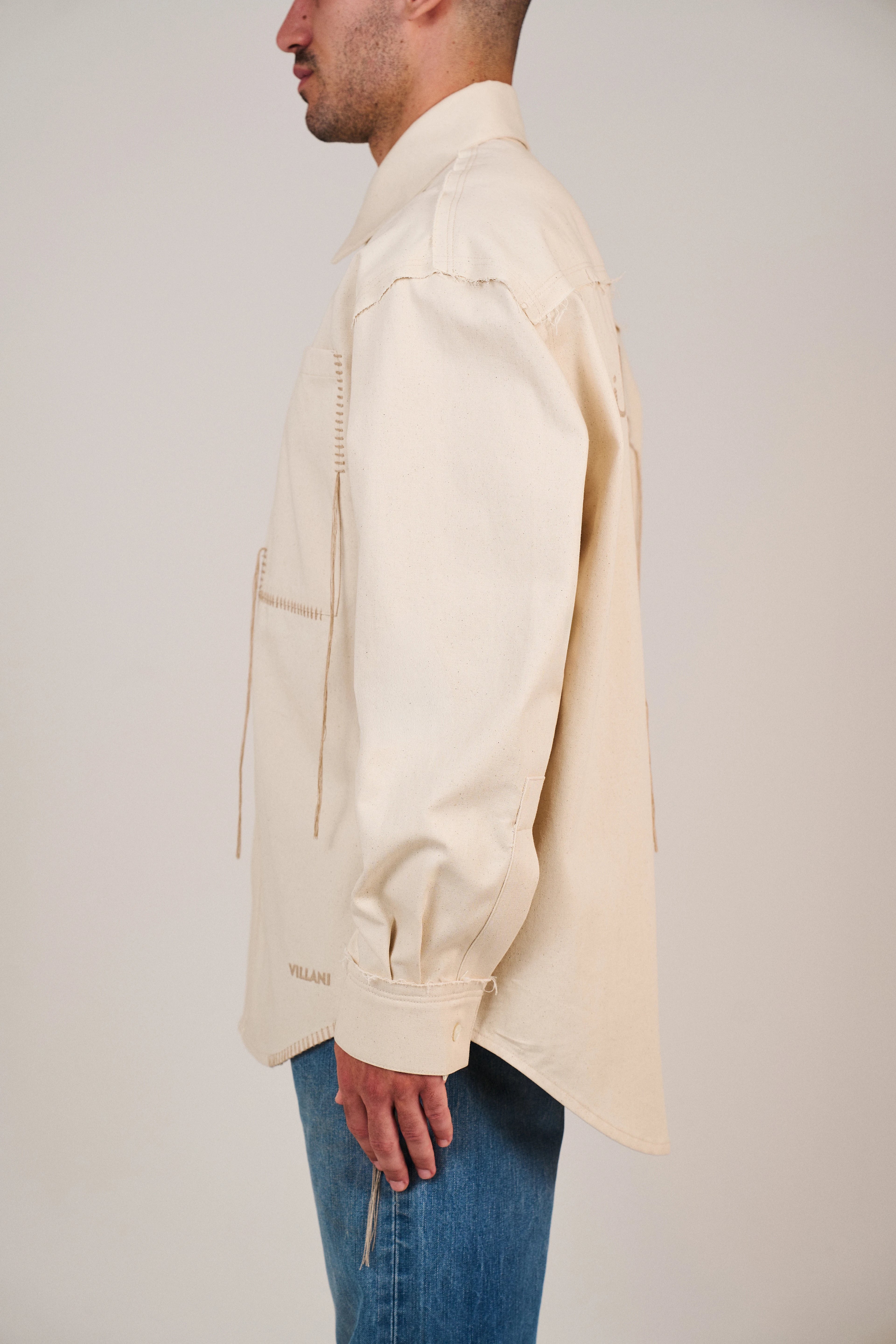 Camicia in Denim Ecru — Federico Cina VILLANI