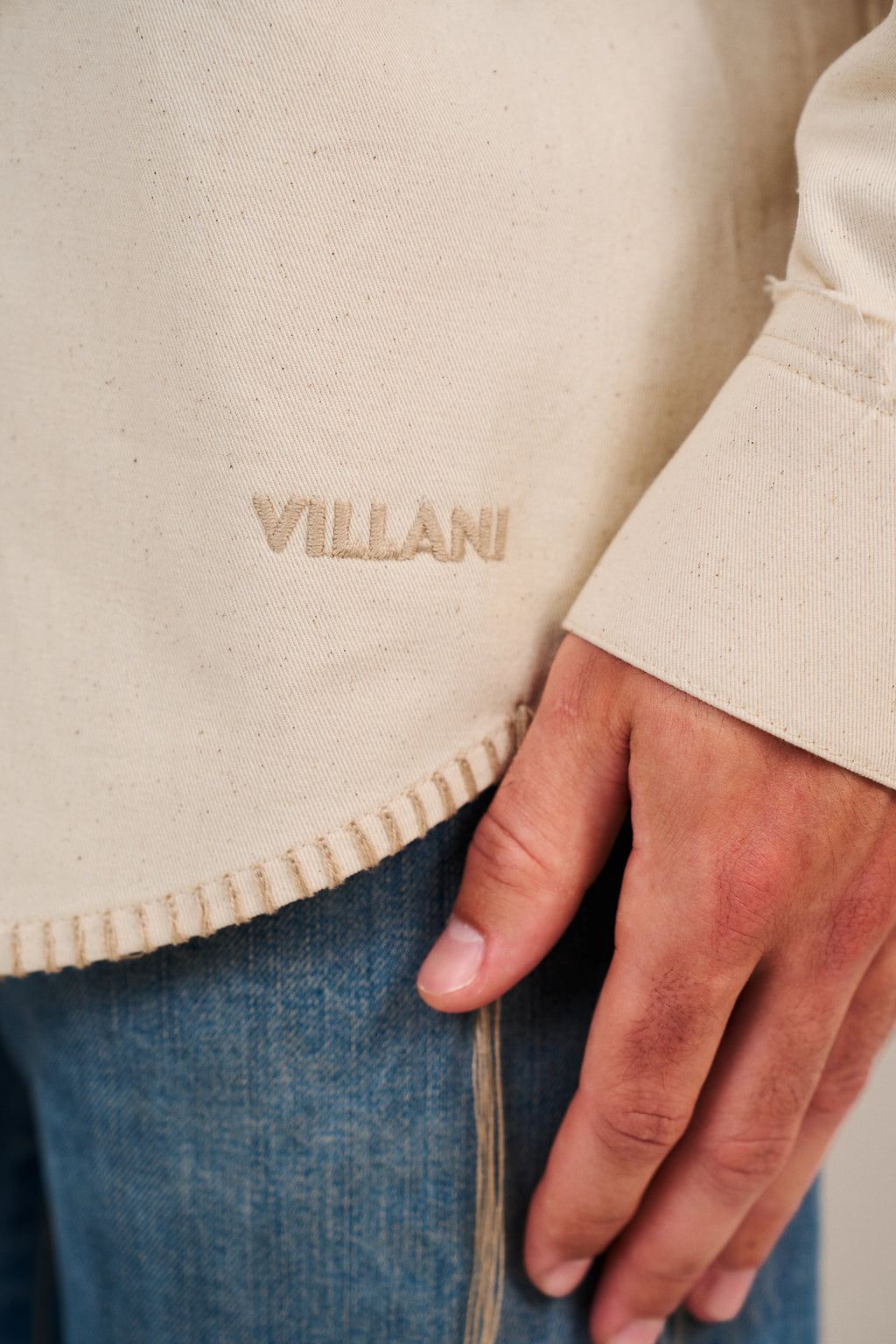Camicia in Denim Ecru — Federico Cina VILLANI